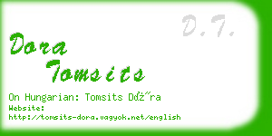 dora tomsits business card